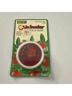 90s Bonne Bell Lip Smacker Pot of Gloss Red Delicious Apple Jar Balm J12